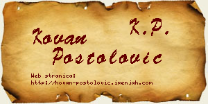 Kovan Postolović vizit kartica